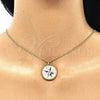 Collares con Dije 04.362.0002.20 Oro Laminado, con Blanca Zirconia Cubica, Esmaltado Multicolor, Tono Dorado (02 MM Thickness, 20 Inches Length)