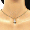 Dije Religioso 05.213.0087 Oro Laminado, Diseño de Cruz, con Blanca Cristal, Pulido, Tono Dorado