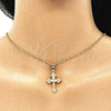 Dije Religioso 05.213.0088 Oro Laminado, Diseño de Crucifijo, Pulido, Tono Dorado