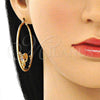 Argolla Grande 02.380.0051.5.50 Oro Laminado, Diseño de Elefante y Corazón, con Blanca and Negro Cristal, Resinado Negro, Tono Dorado