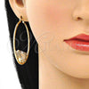 Argolla Grande 02.380.0052.1.50 Oro Laminado, Diseño de Elefante y Corazón, con Blanca and Negro Cristal, Diamantado, Tono Dorado