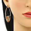 Argolla Grande 02.380.0054.50 Oro Laminado, Diseño de Mariposa, con Blanca Cristal, Diamantado, Tres Tonos