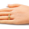 Anillo Elegante 01.341.0027 Oro Laminado, Diseño de Puff Mariner, Pulido, Tono Dorado (One size fits all)