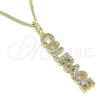 Collares con Dije 04.313.0023.20 Oro Laminado, Diseño de Con Nombre, con Blanca Micro Pave, Pulido, Tono Dorado (02 MM Thickness, 20 Inches Length)