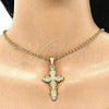 Dije Religioso 05.351.0161 Oro Laminado, Diseño de Crucifijo, Pulido, Tono Dorado