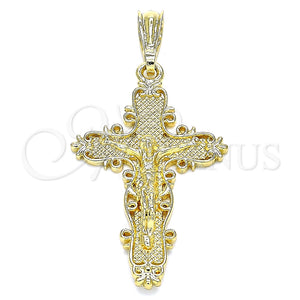 Dije Religioso 05.351.0161 Oro Laminado, Diseño de Crucifijo, Pulido, Tono Dorado