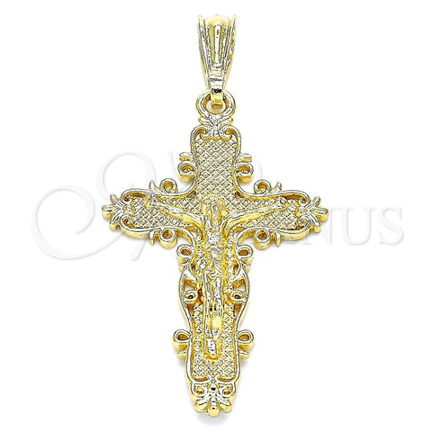 Dije Religioso 05.351.0161 Oro Laminado, Diseño de Crucifijo, Pulido, Tono Dorado