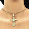 Dije Religioso 05.351.0163 Oro Laminado, Diseño de Crucifijo, Pulido, Tres Tonos