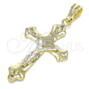 Dije Religioso 05.351.0164 Oro Laminado, Diseño de Crucifijo, Pulido, Tres Tonos