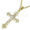 Dije Religioso 05.351.0164 Oro Laminado, Diseño de Crucifijo, Pulido, Tres Tonos