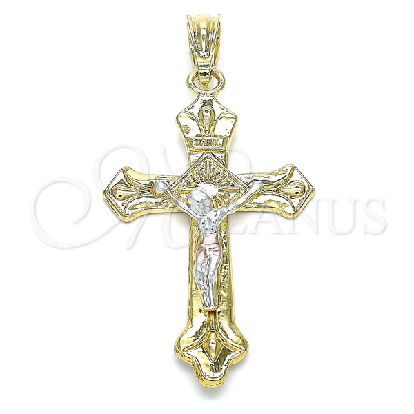 Dije Religioso 05.351.0164 Oro Laminado, Diseño de Crucifijo, Pulido, Tres Tonos