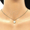 Collares con Dije 04.374.0003.1.20 Oro Laminado, Diseño de Mano de Dios, Esmaltado Blanco, Tono Dorado (02 MM Thickness, 20 Inches Length)