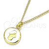 Collares con Dije 04.374.0003.1.20 Oro Laminado, Diseño de Mano de Dios, Esmaltado Blanco, Tono Dorado (02 MM Thickness, 20 Inches Length)