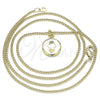 Collares con Dije 04.374.0003.1.20 Oro Laminado, Diseño de Mano de Dios, Esmaltado Blanco, Tono Dorado (02 MM Thickness, 20 Inches Length)