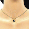 Collares con Dije 04.374.0003.2.20 Oro Laminado, Diseño de Mano de Dios, Esmaltado Negro, Tono Dorado (02 MM Thickness, 20 Inches Length)