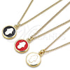 Collares con Dije 04.374.0003.2.20 Oro Laminado, Diseño de Mano de Dios, Esmaltado Negro, Tono Dorado (02 MM Thickness, 20 Inches Length)