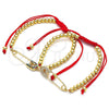 Pulsera Bolo Ajustable 03.313.0033.1.10 Oro Laminado, Diseño de Paperclip y Bola, con Multicolor Micro Pave, Pulido, Tono Dorado (04 MM Thickness, 10 Inches Length)