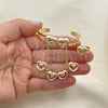 Juego de Arete y Dije de Nino 06.361.0022 Oro Laminado, Diseño de Corazón, Pulido, Tres Tonos