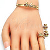 Juego de Arete y Dije de Nino 06.361.0033.1 Oro Laminado, Diseño de Mariquita, con Granate and Blanca Cristal, Pulido, Tono Dorado