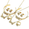 Juego de Arete y Dije de Nino 06.361.0033.1 Oro Laminado, Diseño de Mariquita, con Granate and Blanca Cristal, Pulido, Tono Dorado