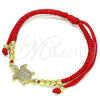 Pulsera Bolo Ajustable 03.299.0091.11 Oro Laminado, Diseño de Tortuga y Bola, con Blanca Micro Pave, Pulido, Tono Dorado (03 MM Thickness, 11 Inches Length)