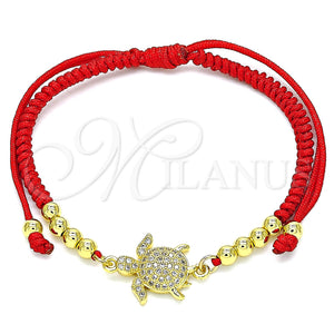 Pulsera Bolo Ajustable 03.299.0091.11 Oro Laminado, Diseño de Tortuga y Bola, con Blanca Micro Pave, Pulido, Tono Dorado (03 MM Thickness, 11 Inches Length)