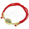 Pulsera Bolo Ajustable 03.299.0101.12 Oro Laminado, Diseño de Ojo Griego y Bola, con Multicolor Micro Pave, Pulido, Tono Dorado (03 MM Thickness, 12 Inches Length)