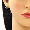 Arete Dormilona 02.210.0463 Oro Laminado, Diseño de Ojo Griego, con Negro Zirconia Cubica and Blanca Micro Pave, Pulido, Tono Dorado