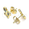 Arete Dormilona 02.210.0464.1 Oro Laminado, Diseño de Mariposa, con Multicolor Micro Pave, Pulido, Tono Dorado