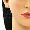 Arete Dormilona 02.210.0465 Oro Laminado, Diseño de Libélula, con Blanca Micro Pave, Pulido, Tono Dorado
