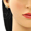 Arete Dormilona 02.210.0465.1 Oro Laminado, Diseño de Libélula, con Multicolor Micro Pave, Pulido, Tono Dorado