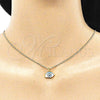 Collares con Dije 04.362.0015.20 Oro Laminado, Diseño de Ojo Griego, Esmaltado Multicolor, Tono Dorado (02 MM Thickness, 20 Inches Length)