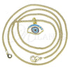 Collares con Dije 04.362.0015.20 Oro Laminado, Diseño de Ojo Griego, Esmaltado Multicolor, Tono Dorado (02 MM Thickness, 20 Inches Length)