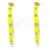Arete Dormilona 02.362.0005.1 Oro Laminado, Diseño de Estrella, con Blanca Zirconia Cubica, Esmaltado Amarillo, Tono Dorado