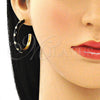 Arete Dormilona 02.362.0005.5 Oro Laminado, Diseño de Estrella, con Blanca Zirconia Cubica, Esmaltado Negro, Tono Dorado