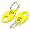 Argolla Huggie 02.362.0006.12 Oro Laminado, Diseño de Puff Mariner, Esmaltado Amarillo, Tono Dorado