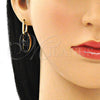 Argolla Huggie 02.362.0006.3.12 Oro Laminado, Diseño de Puff Mariner, Esmaltado Negro, Tono Dorado