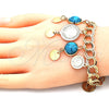 Pulsera de Dije 03.331.0119.1.08 Oro Laminado, con Turquoise Opal, Pulido, Tono Dorado (10 MM Thickness, 8 Inches Length)