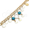 Pulsera de Dije 03.331.0119.1.08 Oro Laminado, con Turquoise Opal, Pulido, Tono Dorado (10 MM Thickness, 8 Inches Length)