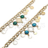 Pulsera de Dije 03.331.0119.1.08 Oro Laminado, con Turquoise Opal, Pulido, Tono Dorado (10 MM Thickness, 8 Inches Length)