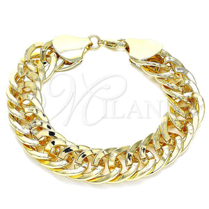 Pulsera Básica 03.331.0122.08 Oro Laminado, Pulido, Tono Dorado (15 MM Thickness, 8 Inches Length)