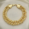 Pulsera Básica 03.331.0123.09 Oro Laminado, Diamantado, Tono Dorado (12 MM Thickness, 9 Inches Length)