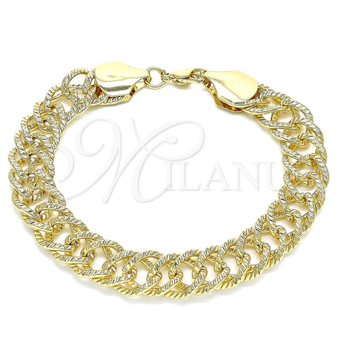 Pulsera Básica 03.331.0123.09 Oro Laminado, Diamantado, Tono Dorado (12 MM Thickness, 9 Inches Length)
