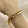 Pulsera Básica 03.331.0124.09 Oro Laminado, Pulido, Tono Dorado (10 MM Thickness, 9 Inches Length)