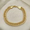 Pulsera Básica 03.331.0124.09 Oro Laminado, Pulido, Tono Dorado (10 MM Thickness, 9 Inches Length)