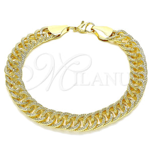 Pulsera Básica 03.331.0124.09 Oro Laminado, Pulido, Tono Dorado (10 MM Thickness, 9 Inches Length)