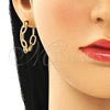 Arete Dormilona 02.163.0143 Oro Laminado, Diseño de Paperclip, Pulido, Tono Dorado