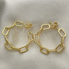Arete Dormilona 02.163.0143 Oro Laminado, Diseño de Paperclip, Pulido, Tono Dorado