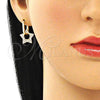 Argolla Huggie 02.210.0470.12 Oro Laminado, Diseño de Estrella y Paperclip, con Blanca Zirconia Cubica, Pulido, Tono Dorado