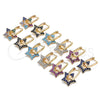 Argolla Huggie 02.210.0470.1.12 Oro Laminado, Diseño de Estrella y Paperclip, con Rubi Zirconia Cubica, Pulido, Tono Dorado